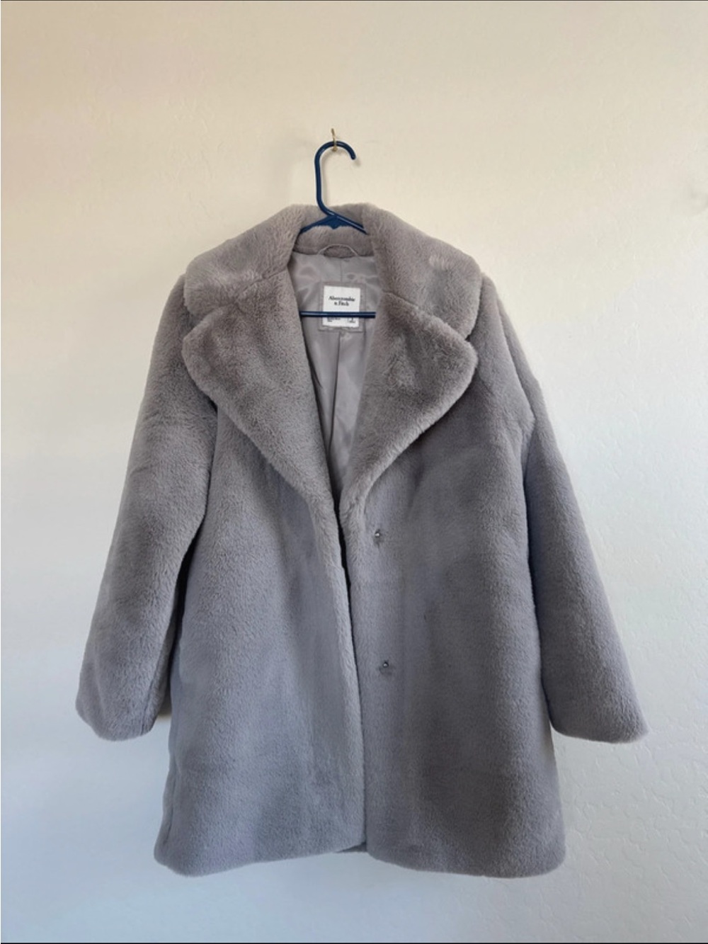 Abercrombie & Fitch Gray Plush Teddy Jacket